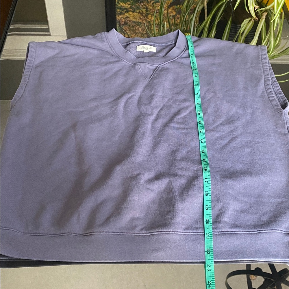 Madewell Lavender Sleeveless Sweatshirt Top - Picture 4 of 6